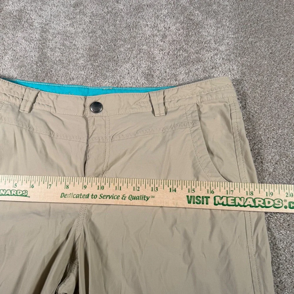 Eddie Bauer Travex Pants Womens 8 (33x32) Beige Roll Up‎ Tab Hiking Utility READ
